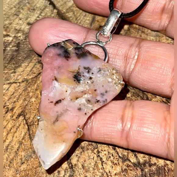 Pink Peruvian Opal Pendant 2” - Picture 5 of 7